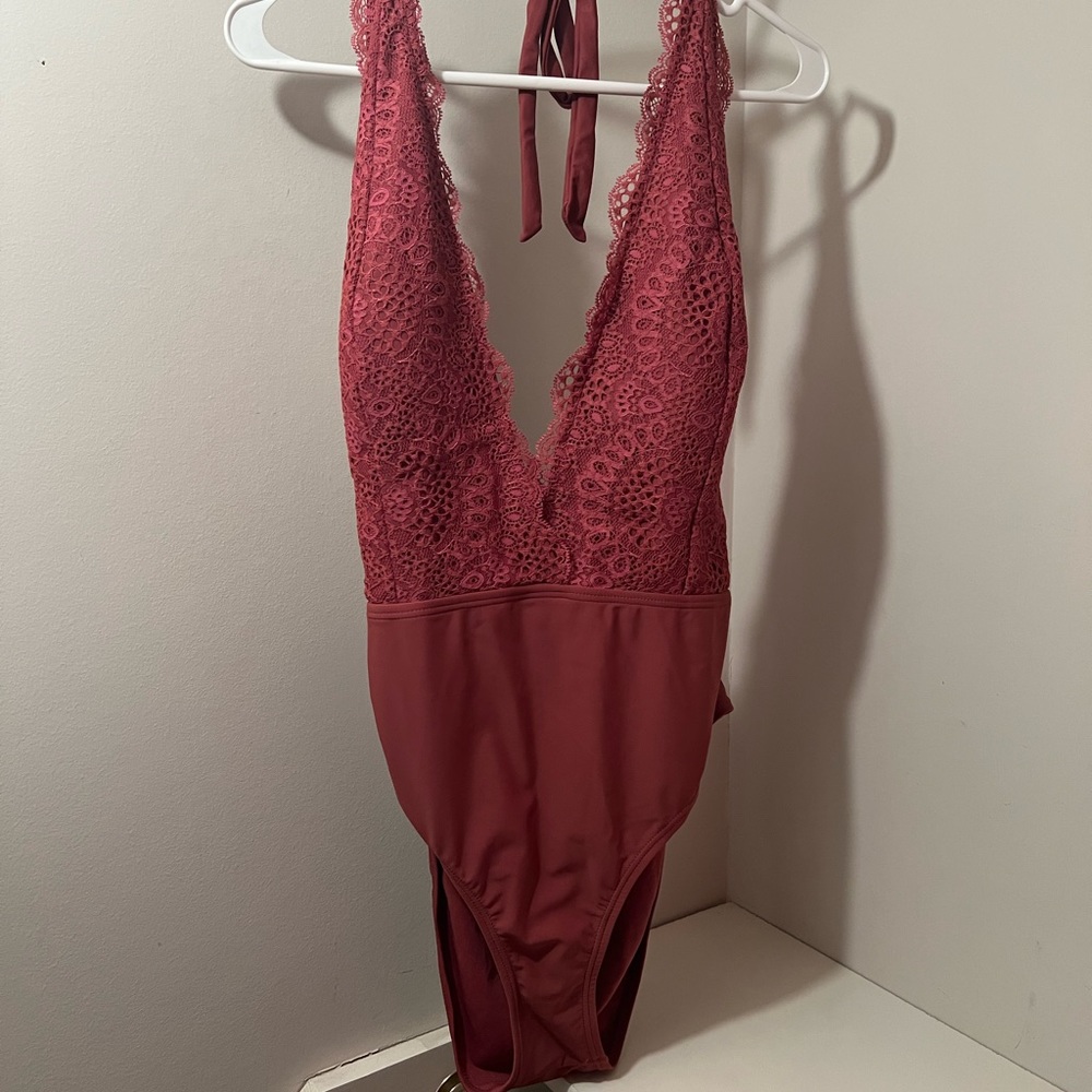 Low Cut One Piece Swimsuit!